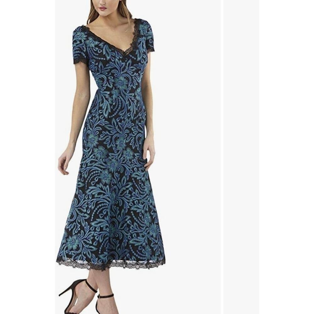 New JS Collections embroidered floral midi‎ dress